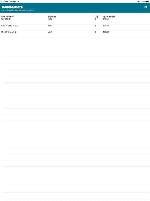 Zrzuty ekranu Karmak Parts Scan iPad 