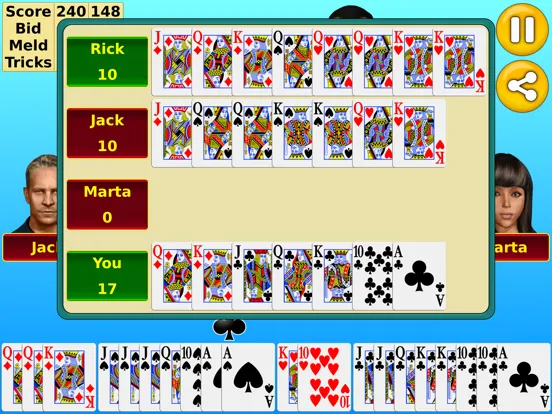 Pinochle - Online & offline iPad 应用截图