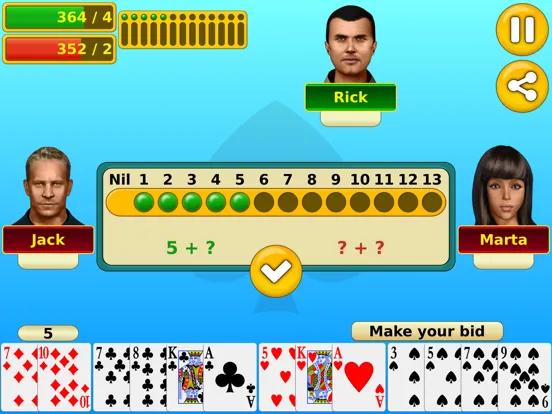 ภาพหน้าจอของ Spades - Play online & offline iPad 