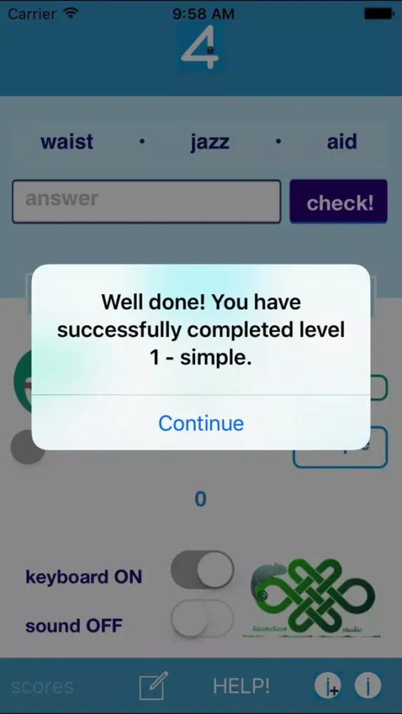 Ảnh chụp màn hình của 4SightPro - Lateral Thinking Word Challenge Game