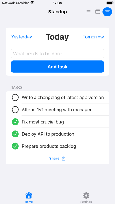 Capturas de tela do Standup - Scrum Helper