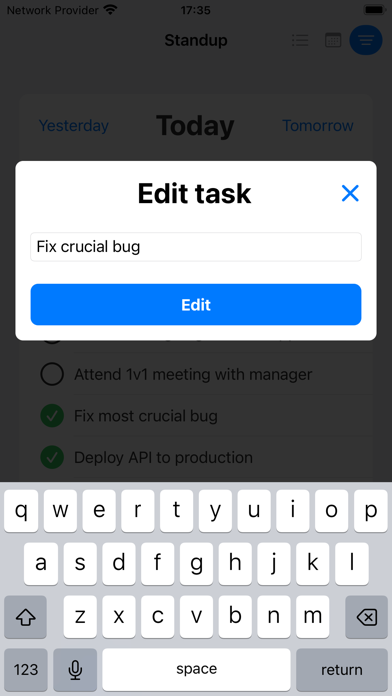 Capturas de tela do Standup - Scrum Helper