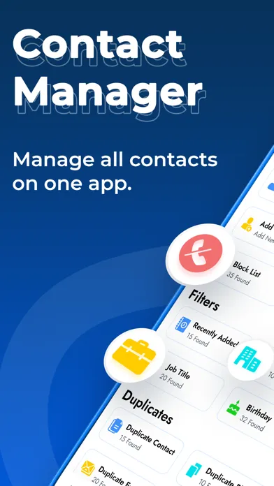 Contact Manager, Backup, Merge স্ক্রিনশট