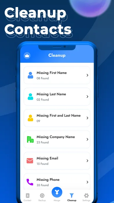 Contact Manager, Backup, Merge স্ক্রিনশট