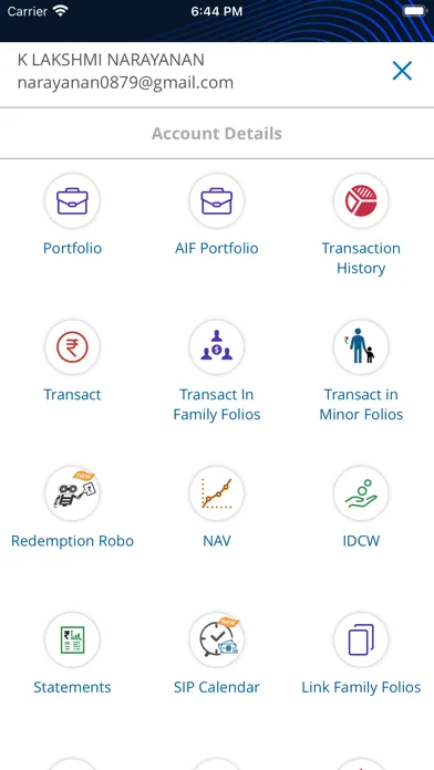 Zrzuty ekranu KFinKart-Investor Mutual Funds