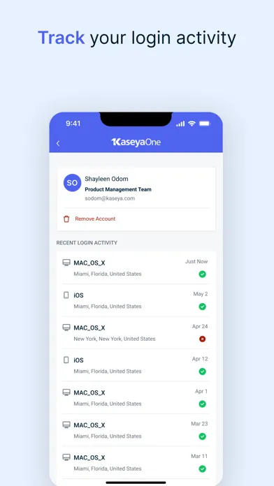 Zrzuty ekranu KaseyaOne Mobile