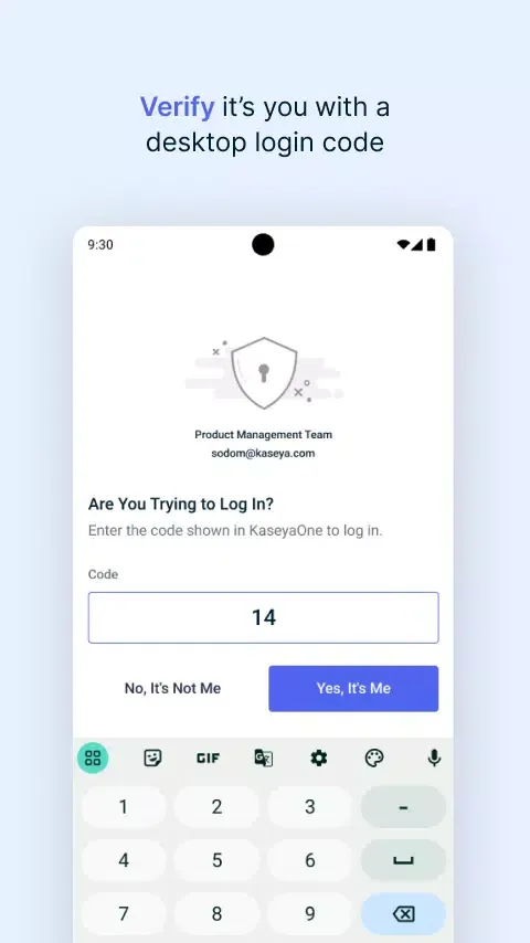 KaseyaOne Authenticator Ekran Görüntüleri