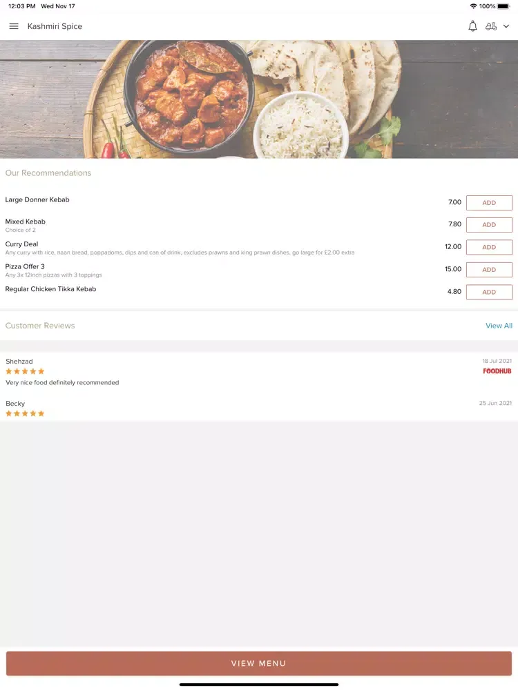 Capturas de pantalla de Kashmiri Spice Burnage. iPad 