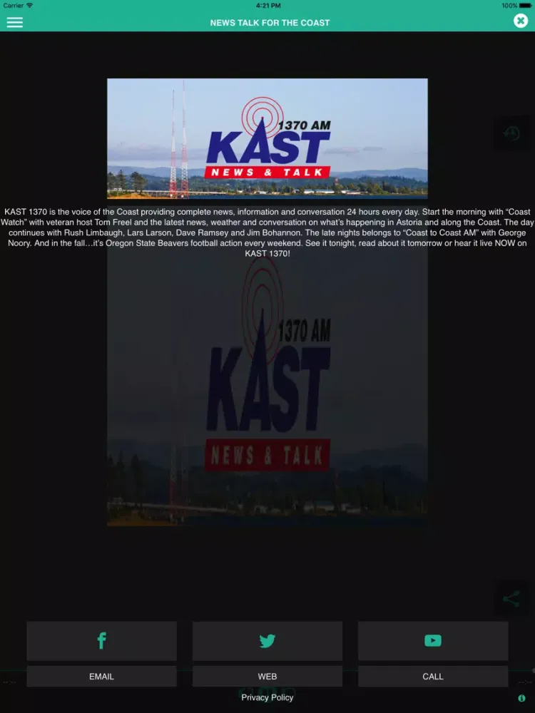 Zrzuty ekranu KAST 1370 AM iPad 