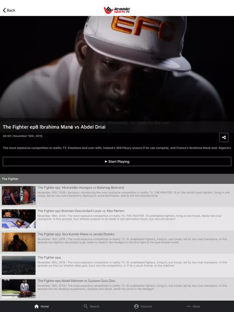 Iconic Sports TV iPad  স্ক্রিনশট