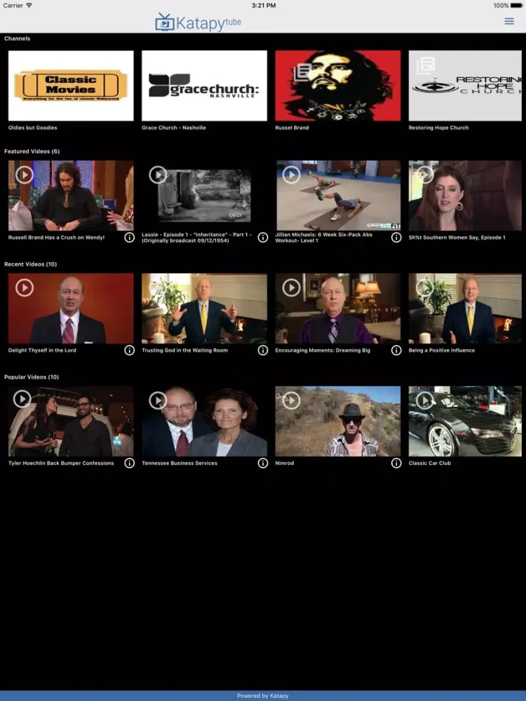 Capturas de pantalla de Katapytube iPad 