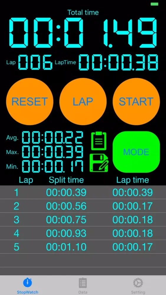 Stop Watch Plus Log應用截圖