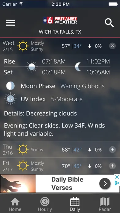 Capturas de tela do First Alert 6 Weather