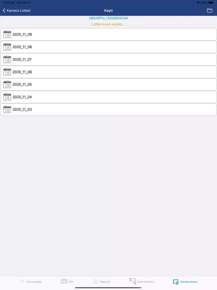 Ảnh chụp màn hình của Techsmart Kameralı Araç Takip iPad 