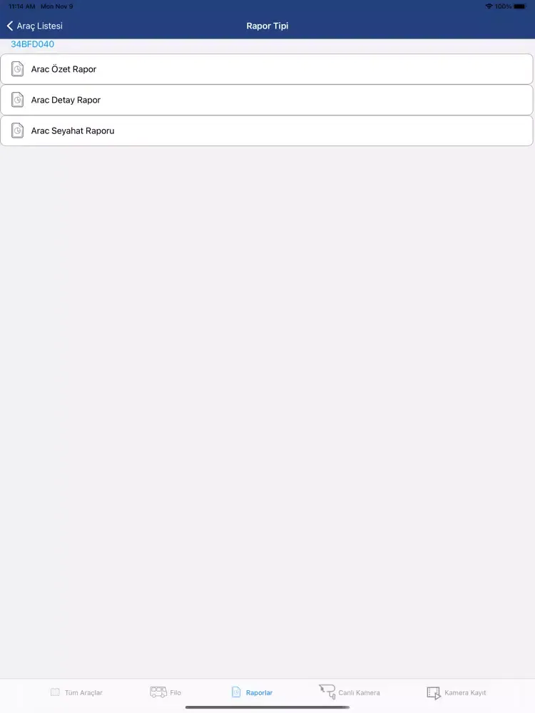 Ảnh chụp màn hình của Techsmart Kameralı Araç Takip iPad 