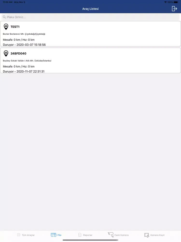 Ảnh chụp màn hình của Techsmart Kameralı Araç Takip iPad 
