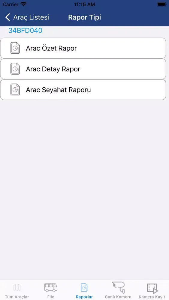 Ảnh chụp màn hình của Techsmart Kameralı Araç Takip