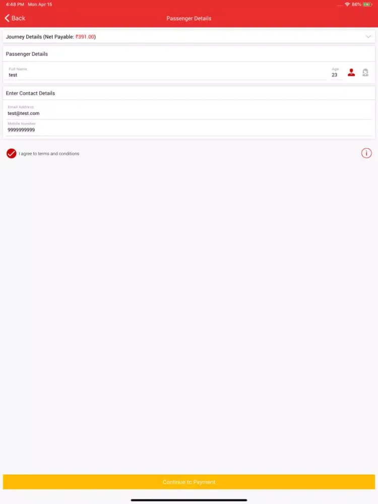 Kaveri Kamakshi Travels iPad  স্ক্রিনশট