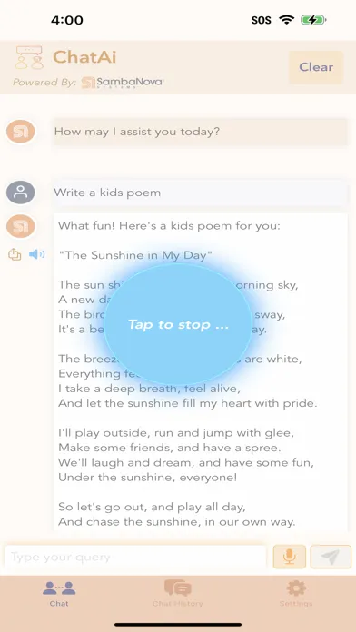 Tangkapan skrin ChatAi - TalkBot