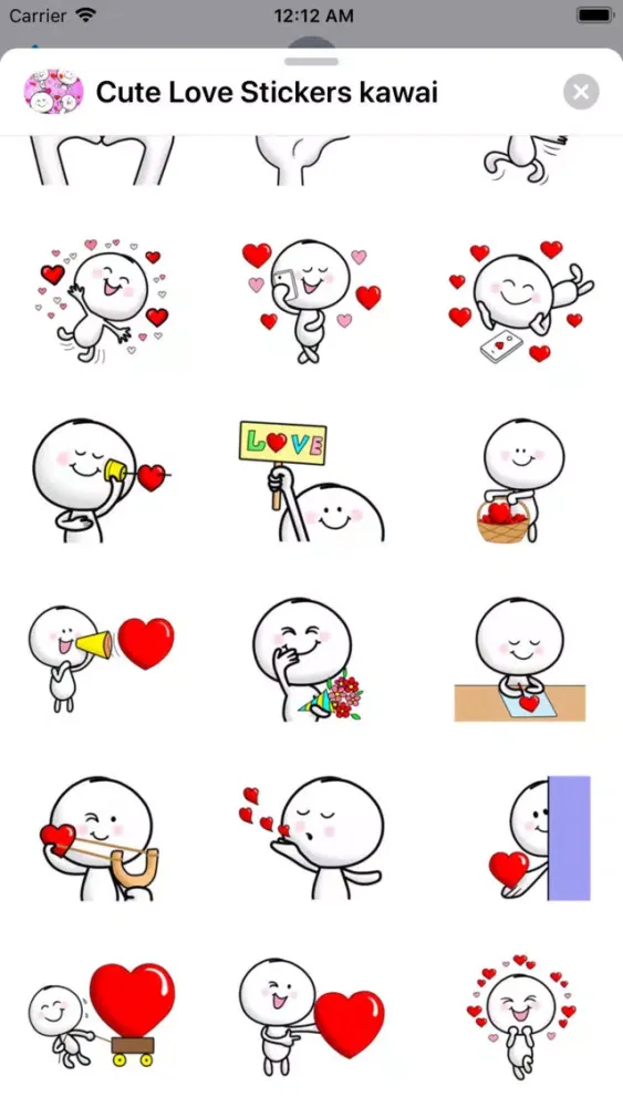 Ảnh chụp màn hình của Cute Love Stickers kawai