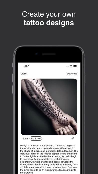 Capturas de tela do Tattoo