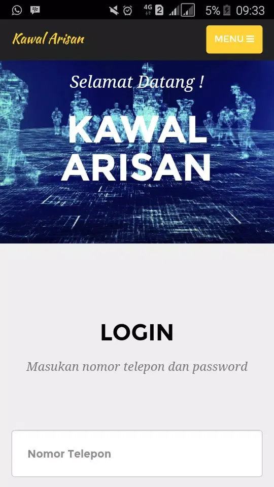 Tangkapan layar Kawal Arisan