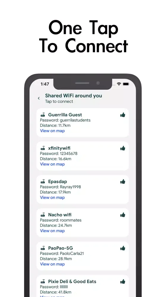 WiFi Password View & Connect Screenshots
