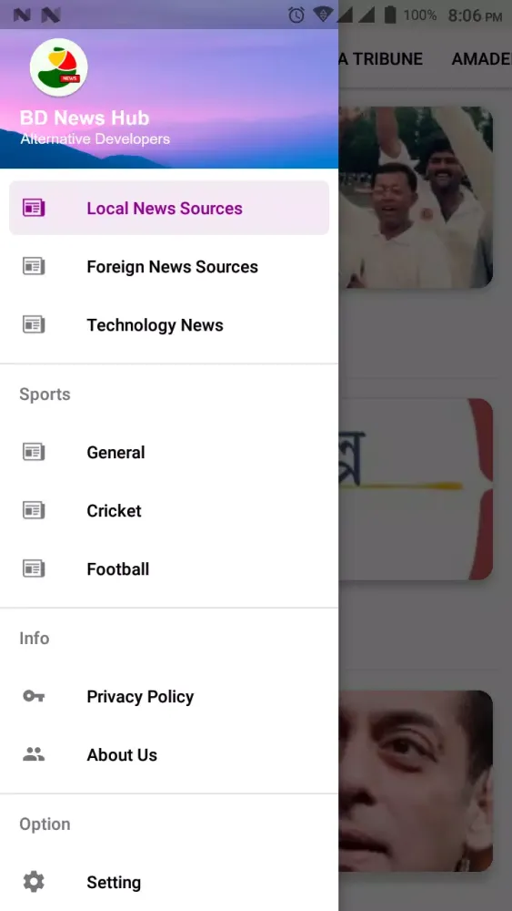 Zrzuty ekranu BD News Hub