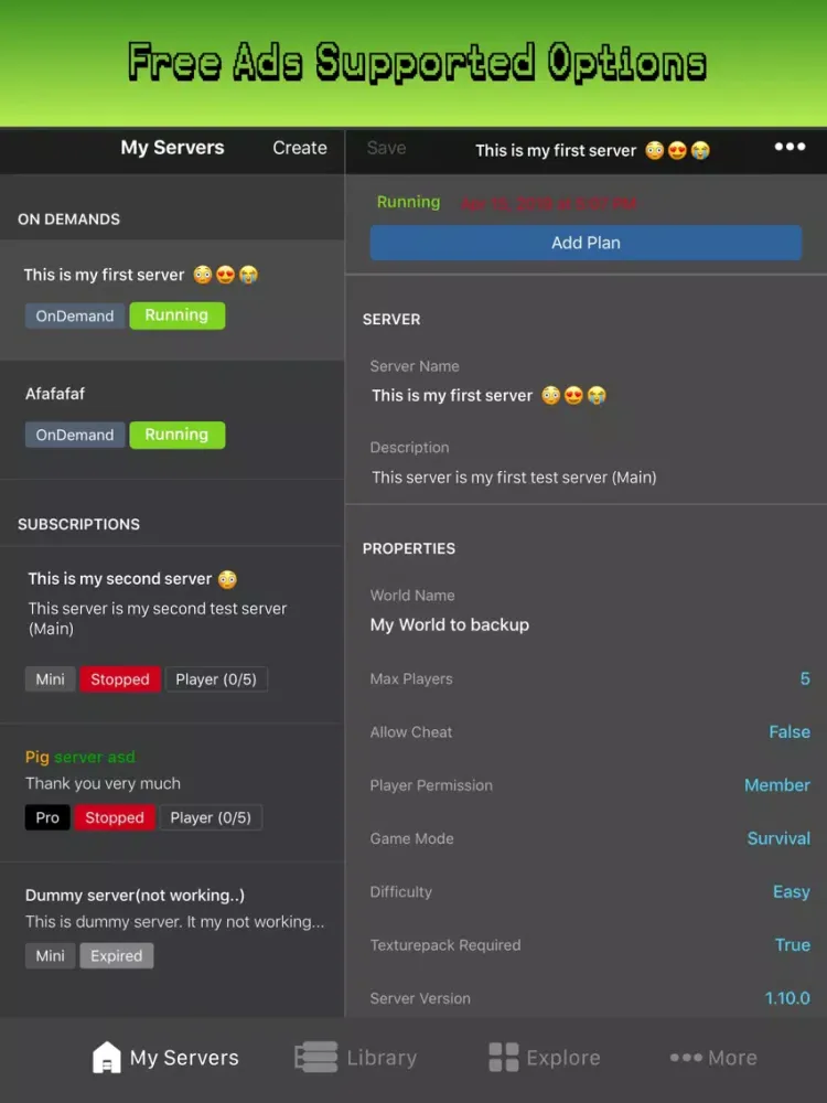 Zrzuty ekranu Server for Minecraft iPad 