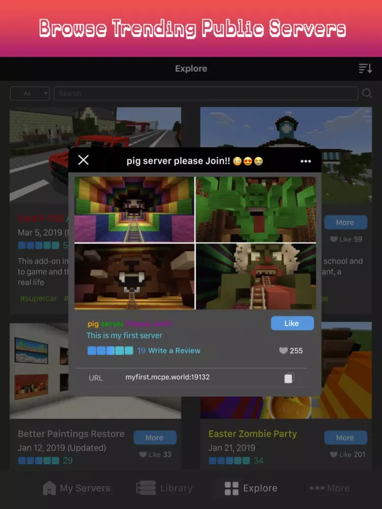 Zrzuty ekranu Server for Minecraft iPad 