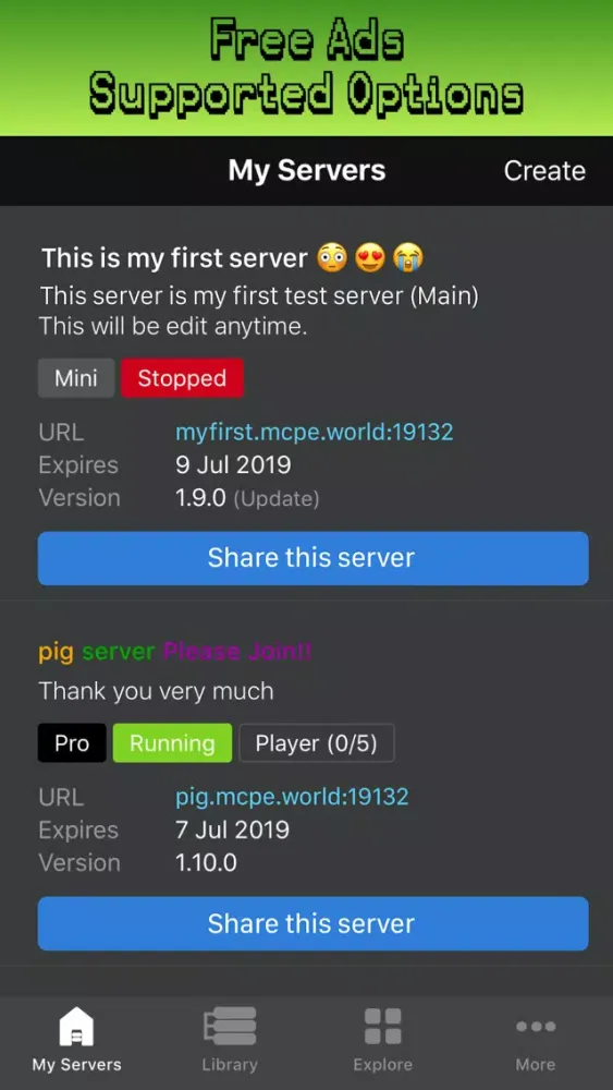 Zrzuty ekranu Server for Minecraft