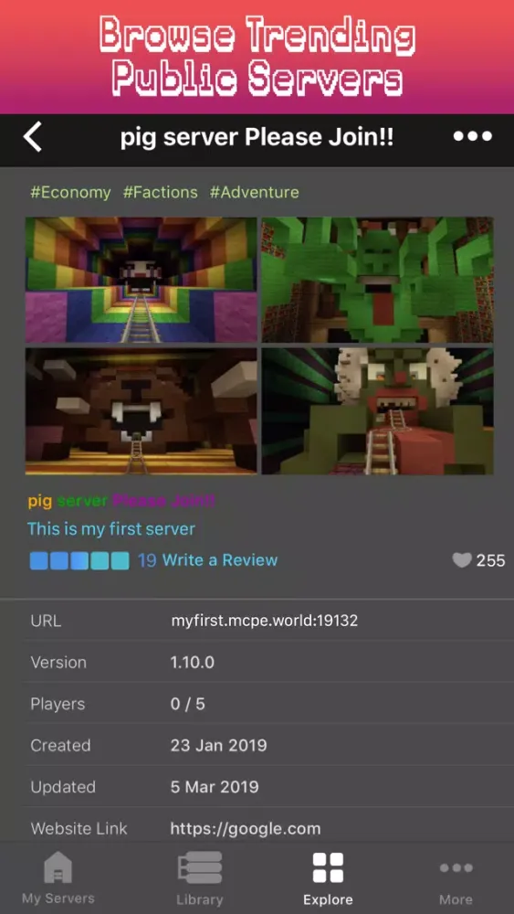 Zrzuty ekranu Server for Minecraft