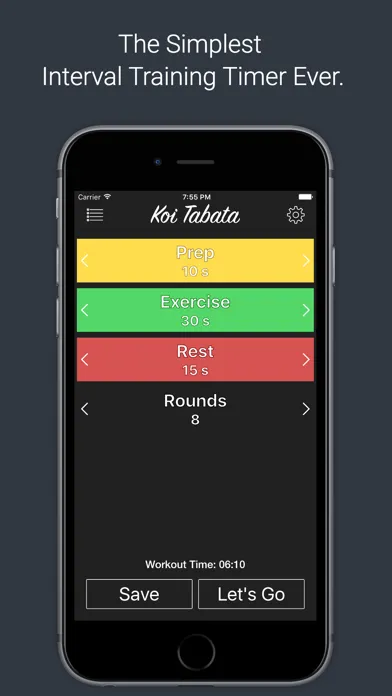 Tangkapan layar Koi Tabata Timer - HIIT Training & Tabata Timer