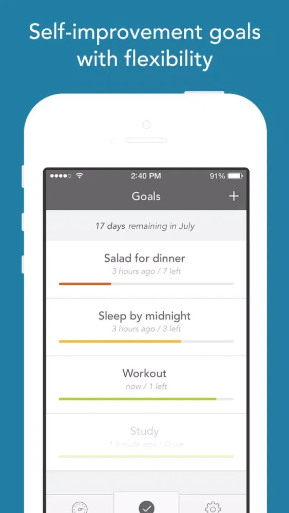 Captures d'écran de Disciplino — goal tracker with stats and reminders