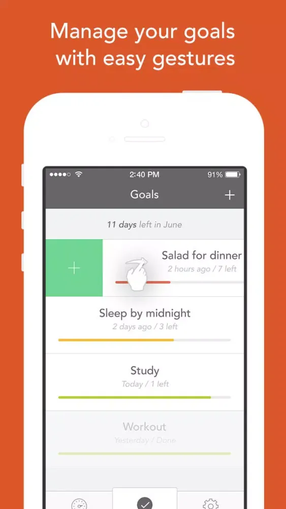 Captures d'écran de Disciplino — goal tracker with stats and reminders
