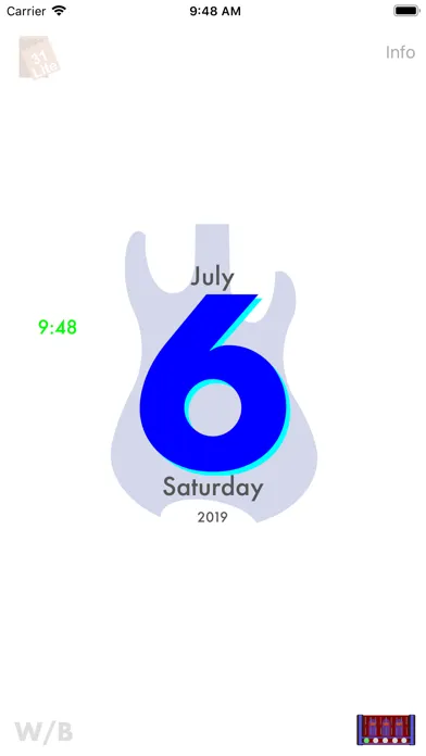 GuitarSilhouetteCalendarLite स्क्रीनशॉट