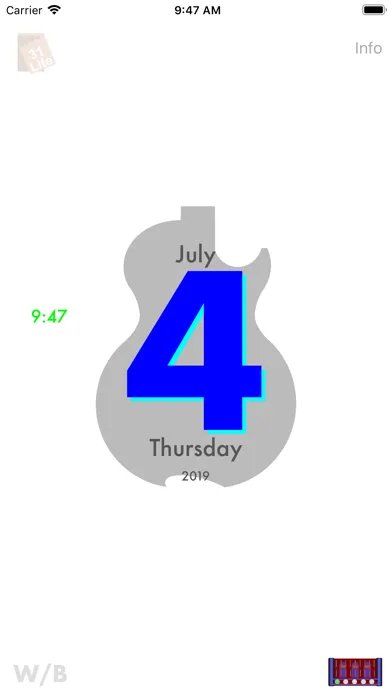 GuitarSilhouetteCalendarLite स्क्रीनशॉट