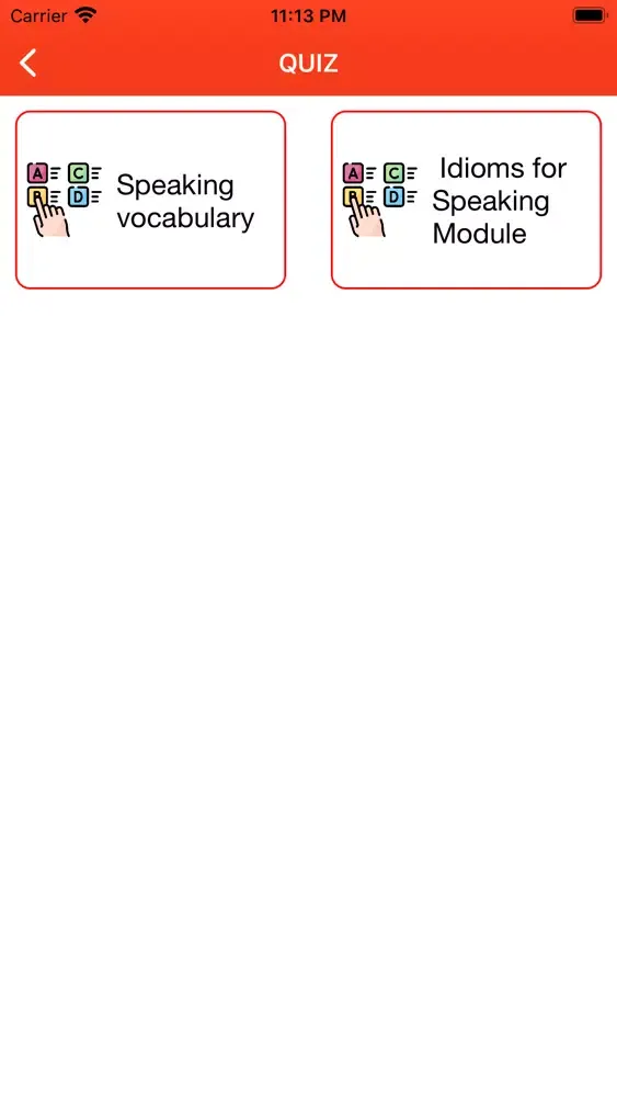 Capturas de tela do KB IELTS