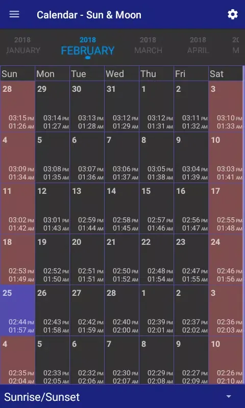 تصاویر Calendar - Sun & Moon