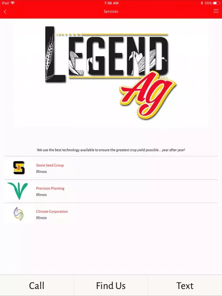Capturas de tela do Legend Ag iPad 