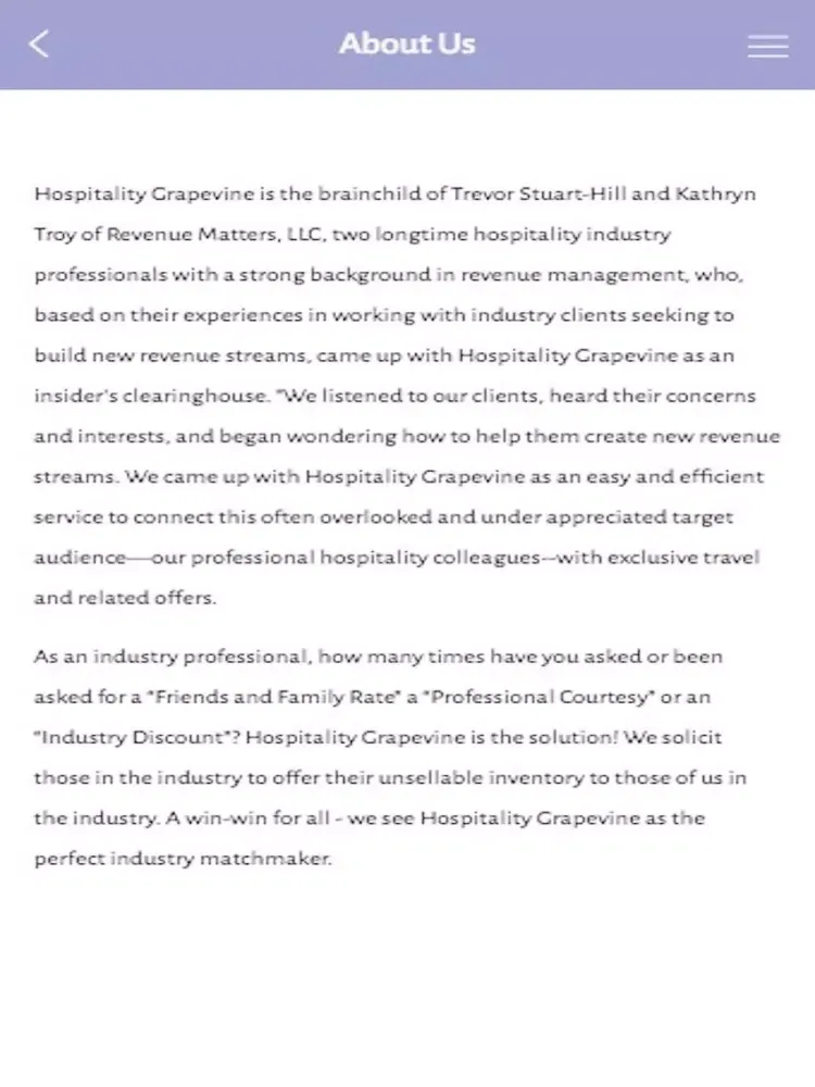 Hospitality Grapevine App iPad  Ekran Görüntüleri