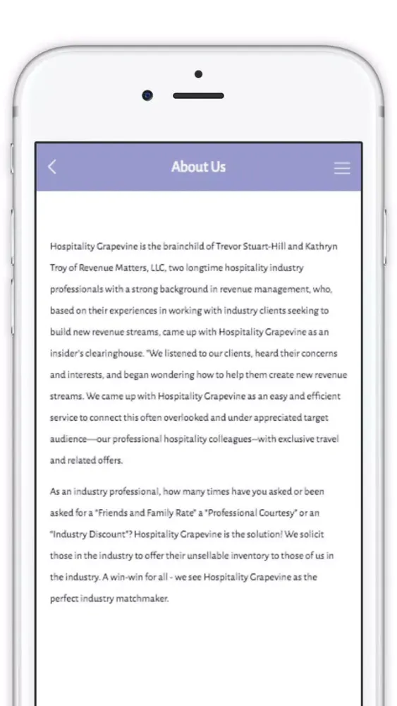 Hospitality Grapevine App Ekran Görüntüleri