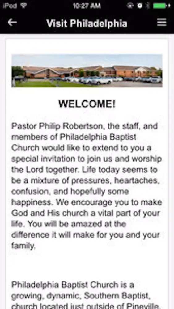 Zrzuty ekranu Philadelphia Baptist Church Pineville