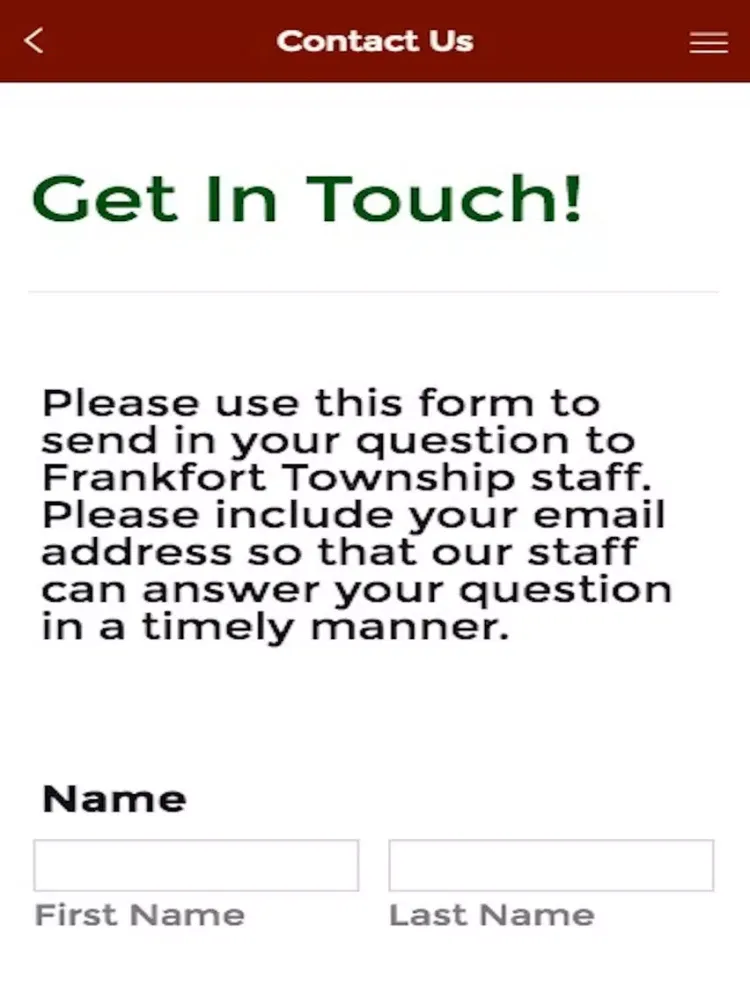 Frankfort Township iPad  Screenshots