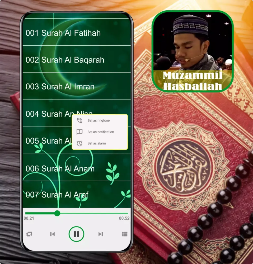 Muzammil Hasballah Mp3 Quran Ekran Görüntüleri