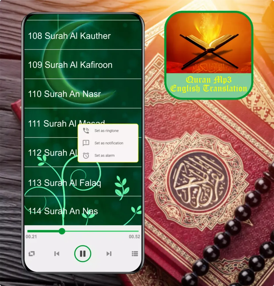 Capturas de tela do Quran Mp3 English Translation