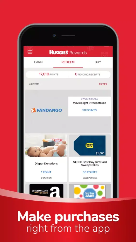 Captures d'écran de Huggies® Rewards App