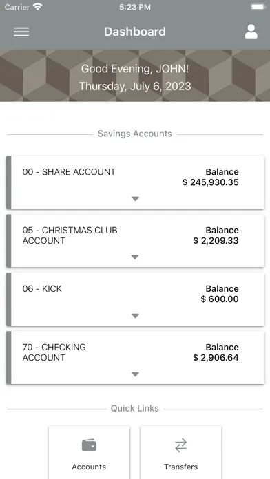 Ảnh chụp màn hình của KC Fairfax FCU Mobile Banking
