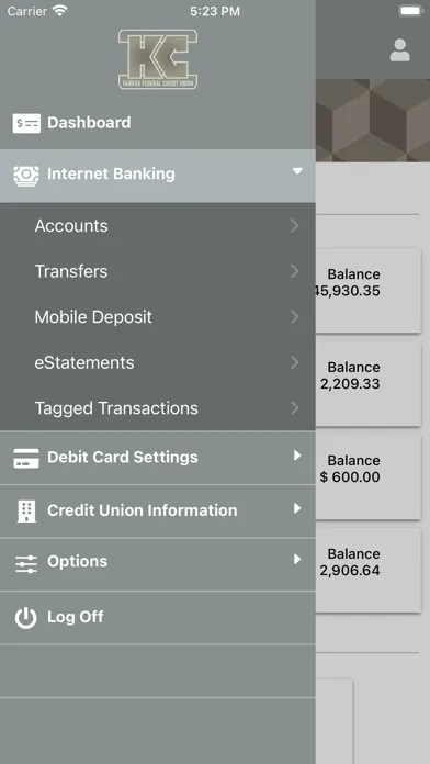 Ảnh chụp màn hình của KC Fairfax FCU Mobile Banking