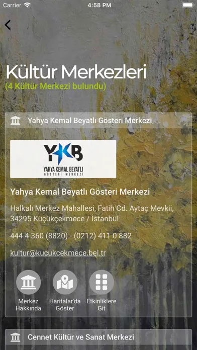 Tangkapan layar Kültür - Sanat Etkinlikleri